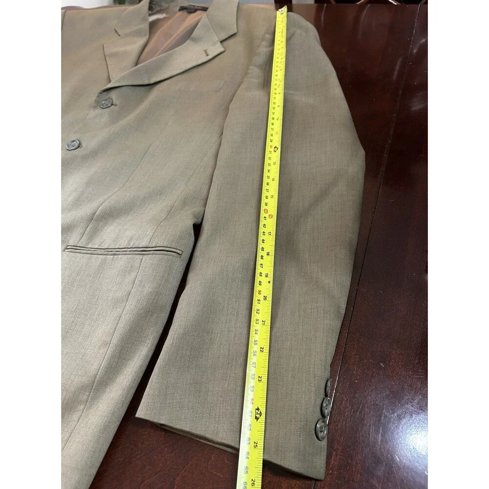 Giorgio Cosani Beige Solid Blazer Jacket 44R Single-Breasted 3-Button Vintage